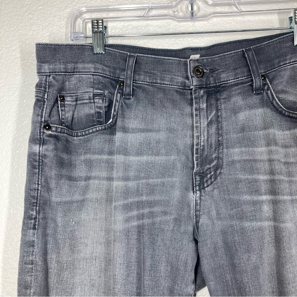 7 For All Mankind Slimmy Slim Fit Jeans Mens 34 In Gravel Gray Straight Leg - Picture 5 of 16